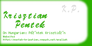 krisztian pentek business card